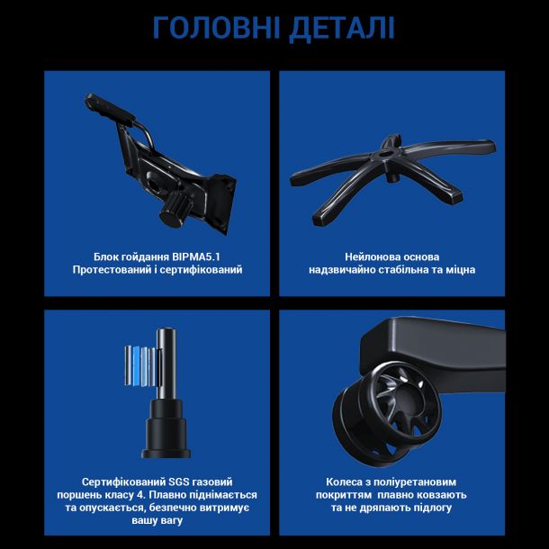 Кресло геймерское Anda Seat Luna Color L Blue (871380166) kupistul